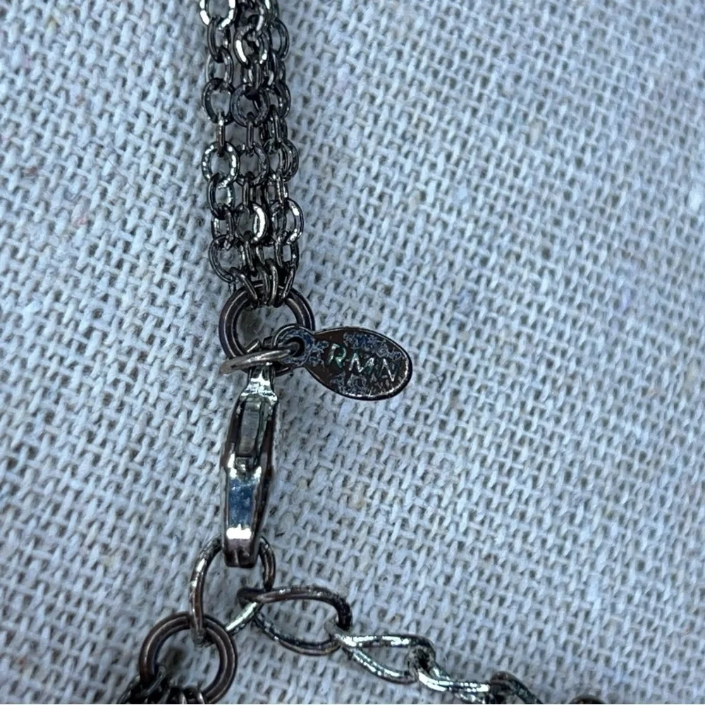 RMN ROMAN PEARL SILVER LAYERED NECKLACE VINTAGE RETRO PINUP CLASSIC